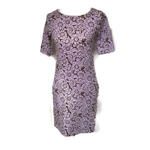 SAHALIE DRESS PURPLE BROWN FLORAL STRETCH Size XS